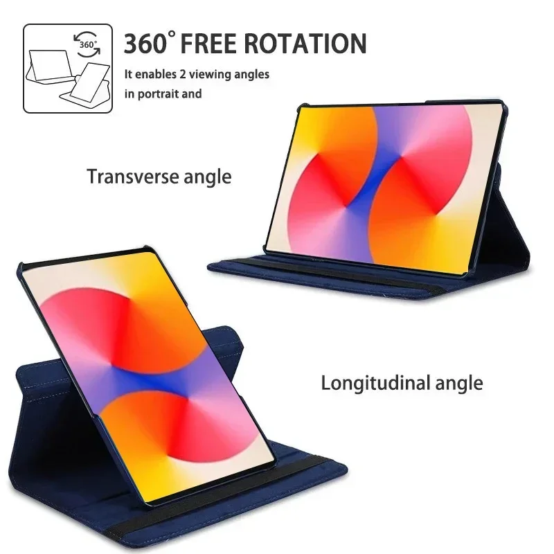 Magnetic Rotating Leather Tablet Cover with Auto Wake-Up Feature