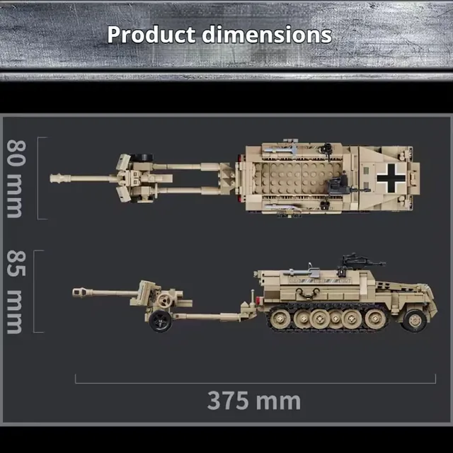 Military Tank crawler transport vehicle WWII Armor Halftrack toy puzzle assembly building block model christmas gift 3