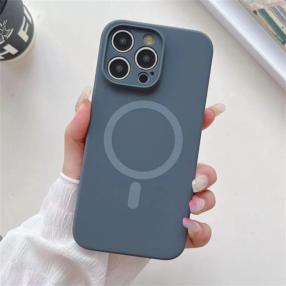 Vibrant Fluorescent Liquid Silicone Magnetic Case with Wireless Charging Compatibility