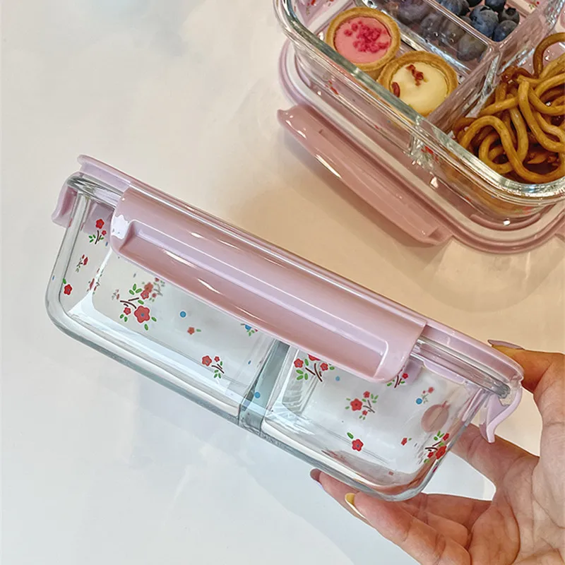 Glass Lunch Box for Girls School Kids Portable Picnic Bento Box Microwave  Food Box with Compartments Storage Containers - AliExpress