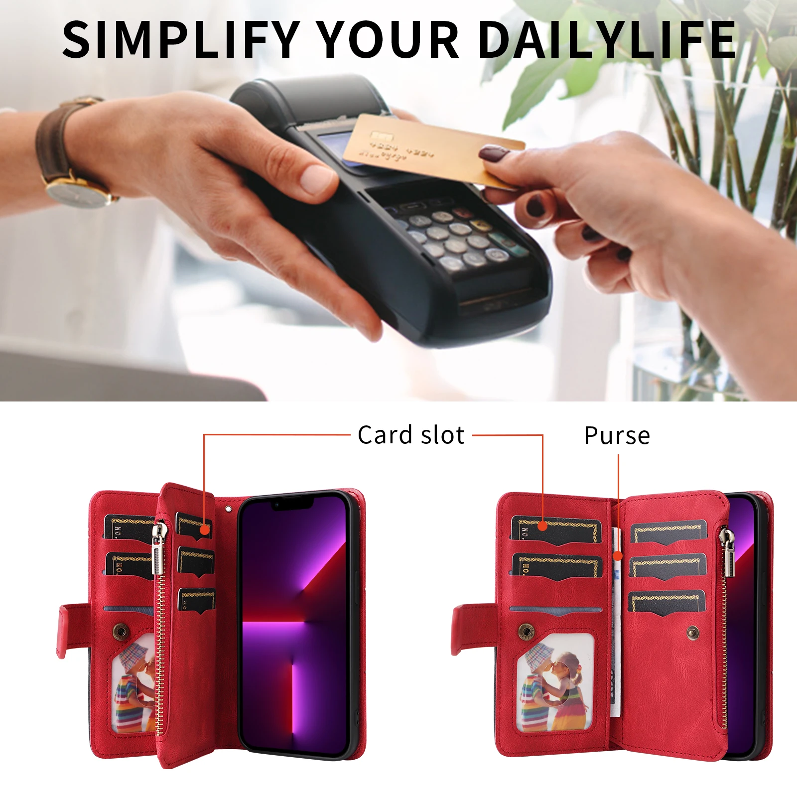 Chic and Durable Leather Wallet Phone Case