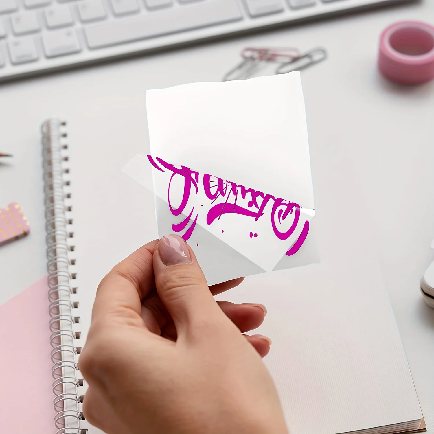 Colorful Transparent Self-Adhesive Stickers, Rolls of Clear Labels, Suitable for Mini Portable Printer, Printing Paper 57mm