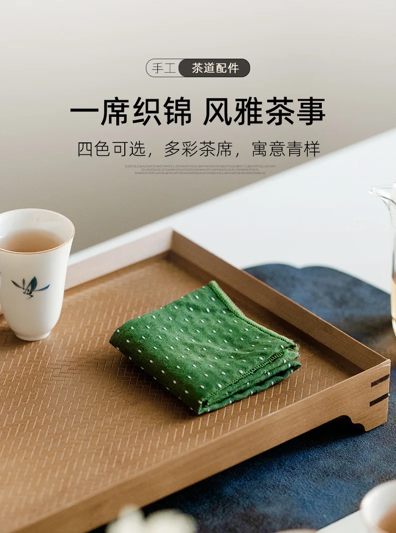 Description Picture 6 of item1pc Woven Cotton Tea Towel Kung Fu Teaset Absorbent Tea Table Rag Teapot Cleaning Towel Tea Mat Napkin Tea Ceremony Accessories