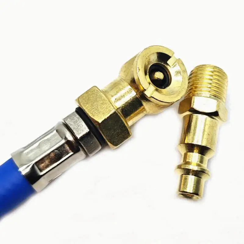 1/2set Ball Inflator Air Clamp Kit Brass 1/4 Inch Fnpt Car Tire Air Clamp Inflation Nozzle Air Pump Accessories