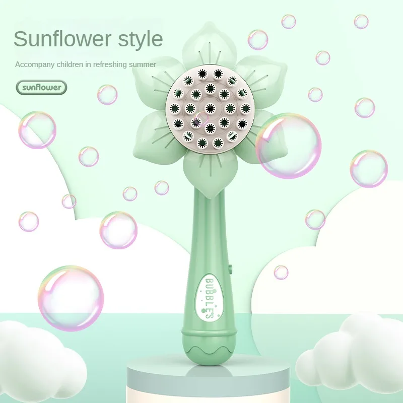Children's Sunflower Bubble Toy Handheld Bubble Boy Girl Outdoor Gift Toy (excluding Bubble Liquid And Battery) 5