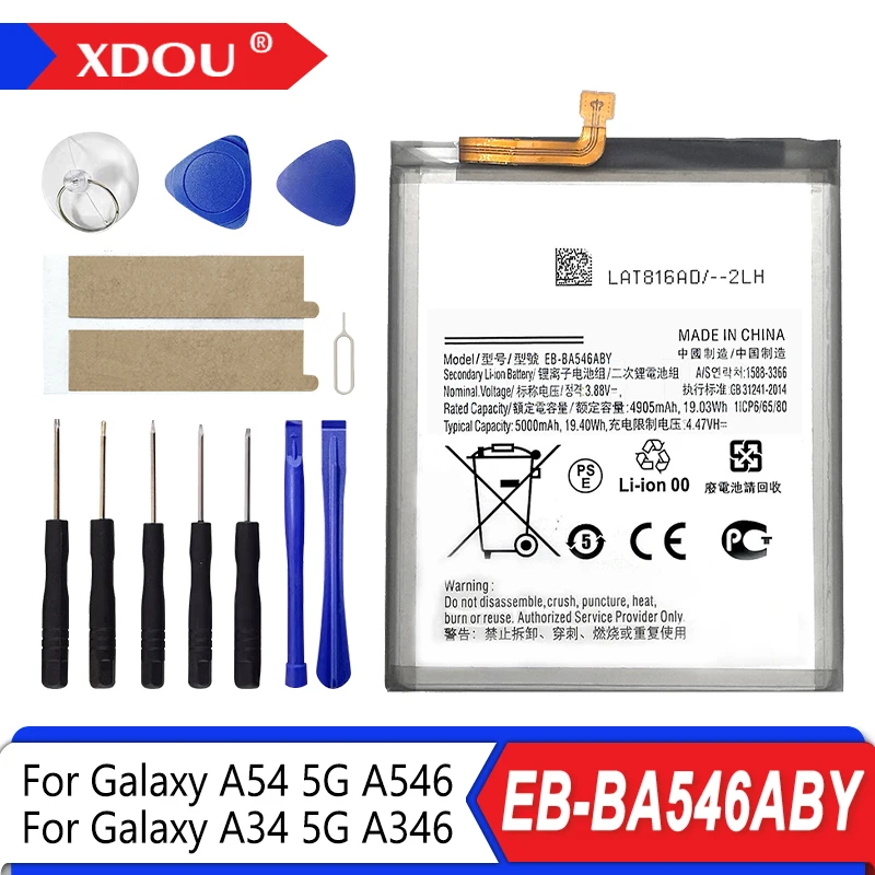 Batteria nuovissima EB-BA546ABY 5000mAh per batterie del telefono Samsung Galaxy A54 5G A546/Galaxy A34 5G A346