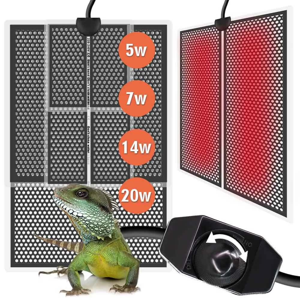 5/7/14/20W Reptile Heat Mat Plants Heating Pad Temperature Control Indoor Garden Greenhouse Seedling Aquarium Terrarium Heater