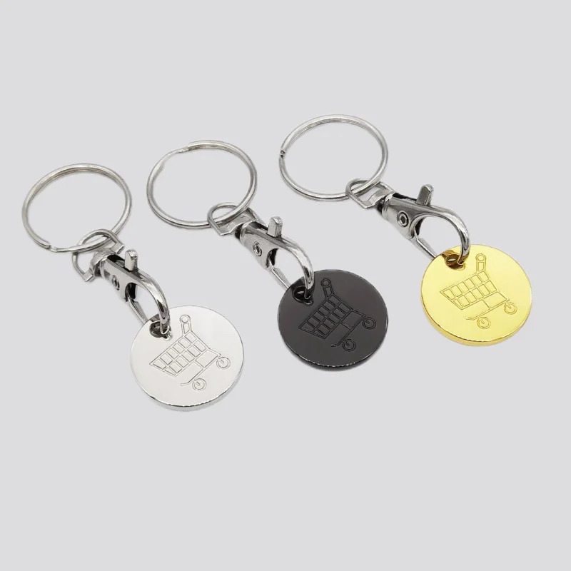Phone Keychain Shopping Trolley Remover Key Ring Token Chip with Carabiner Hook Portable Durable Universal Supermarket