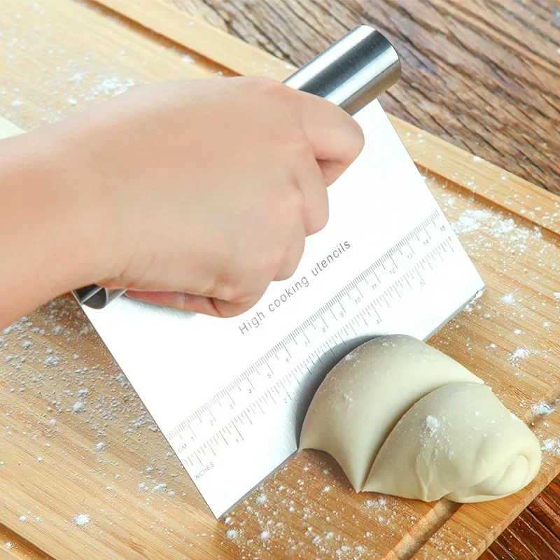 Stainless Steel Pastry Spatulas Cutter With Scale Pizza Dough Scraper Fondant Cake Decoration Tools Baking Kitchen Accessories 4