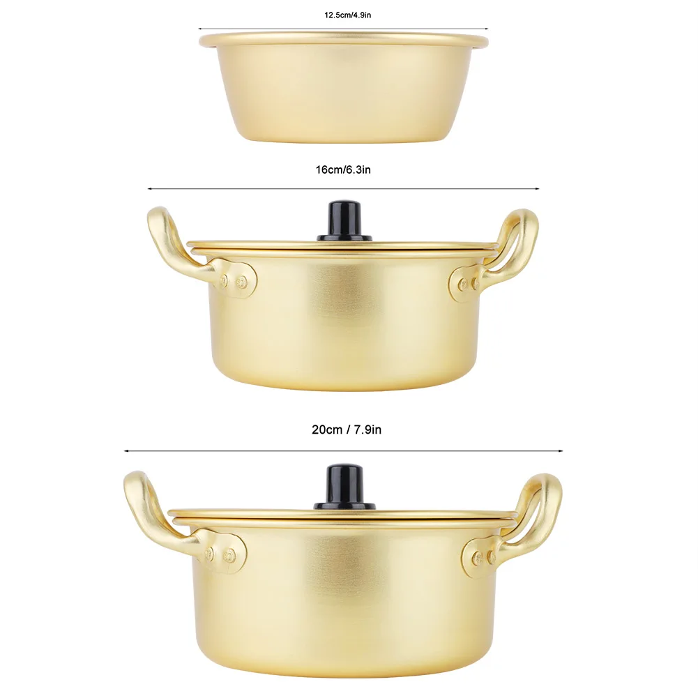 Korean Ramen Noodle Pot Aluminum Stockpot Soup Pot Small Hot Pot W Lid Fast Heating Noodle Cooking Pan Kitchen Cookware 6