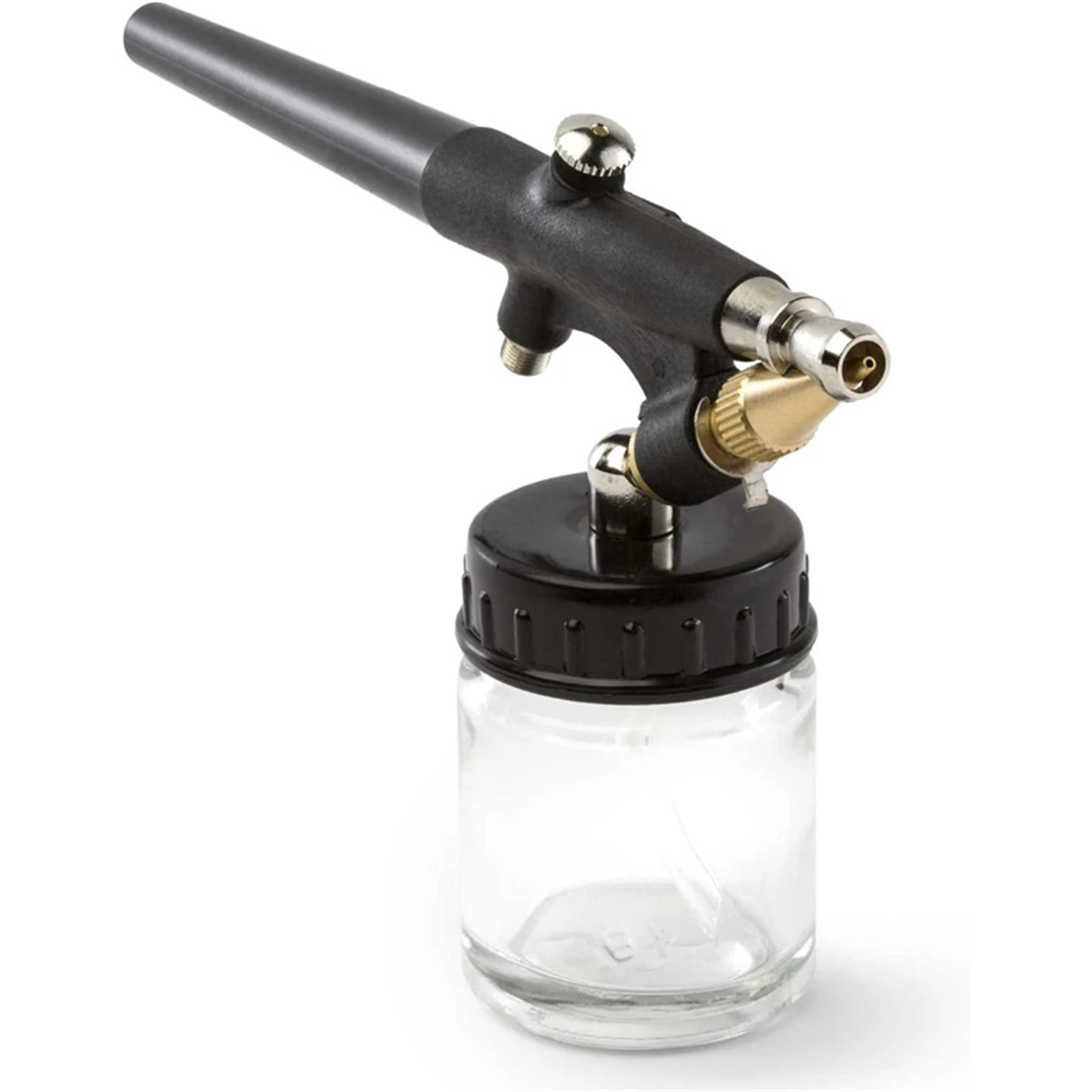 6x Mini Airbrush Spray Gun Kit Hobby Paint Starter Tools Set Single Action 0.8mm 15-50PSI 20CC Black