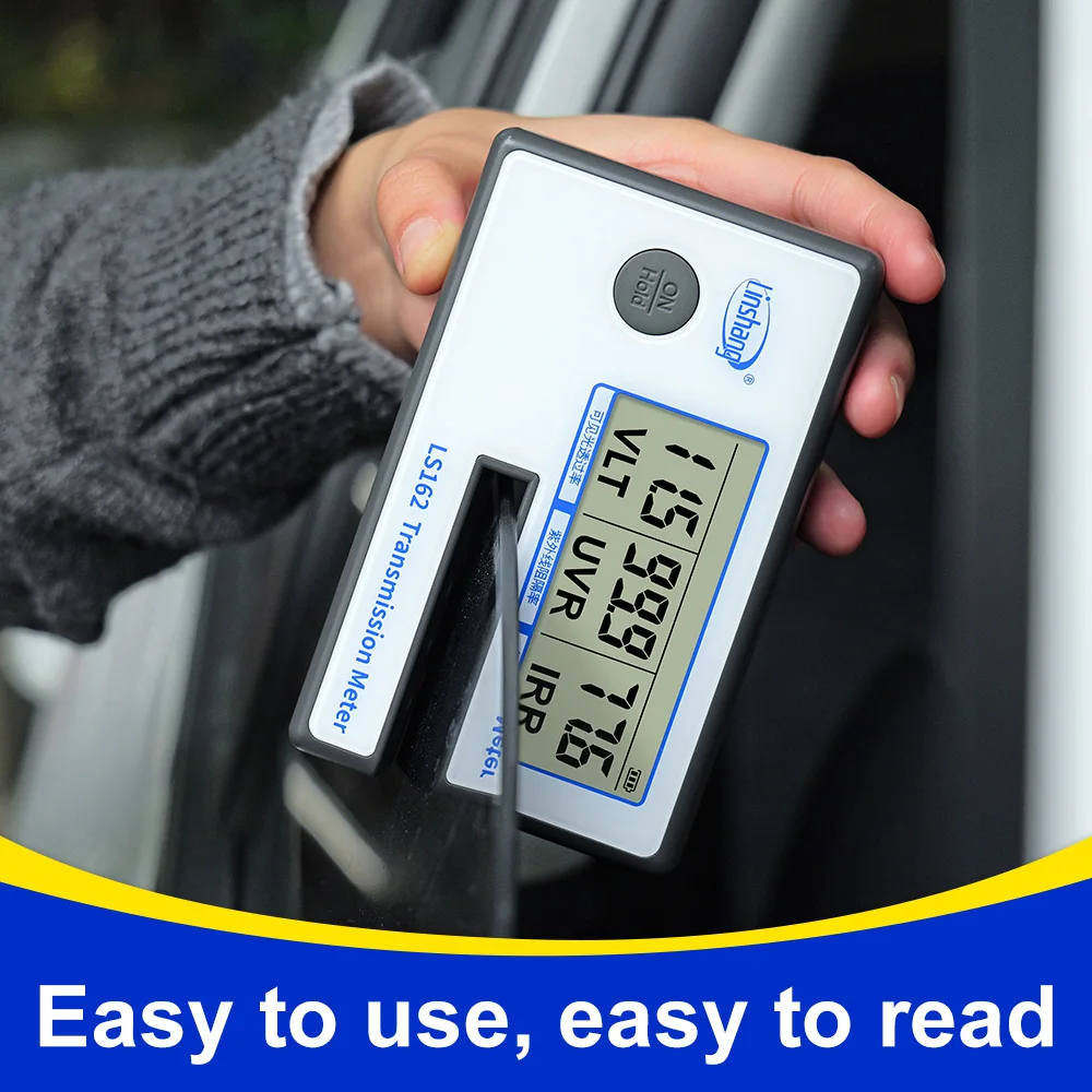 Tint Meter Solar Film Tester Window Transmission Meter IR UV VLT Measurement Window Film Tester LS162 LS162A for Car Tint