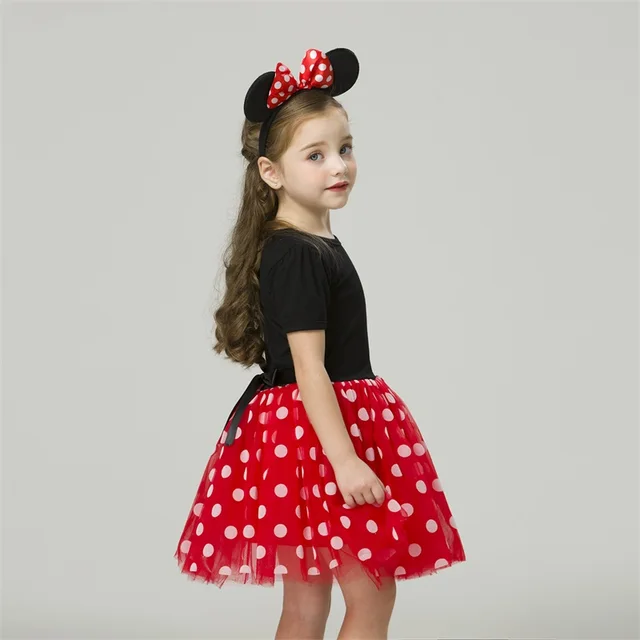 Cerchietto Minnie 3 Pezzi Con Fiocco A Pois - Fascia Orecchie Di Topo Per Bambini E Adulti, Feste E Costumi - Foto 4