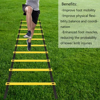 Scala per agilità rimovibile per allenamento di velocità e flessibilità sportiva, attrezzatura portatile per allenamento di agilità nel calcio.