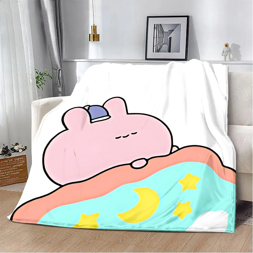 Asamimichaan Asleep Cute Asamimi Square Printed Blanket Picnic Blankets Warm Blanket Soft and Comfortable Blanket Home Travel 5