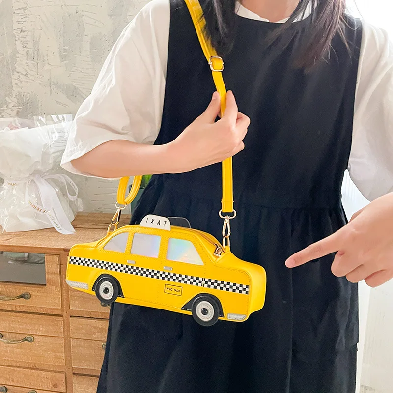 Shoulder Bag For Women Novel Yellow Taxi Shape Cute Cartoon Purses And  Handbags Girls Crossbody Bag Female Casual Clutch Leather - Shoulder Bags -  AliExpress