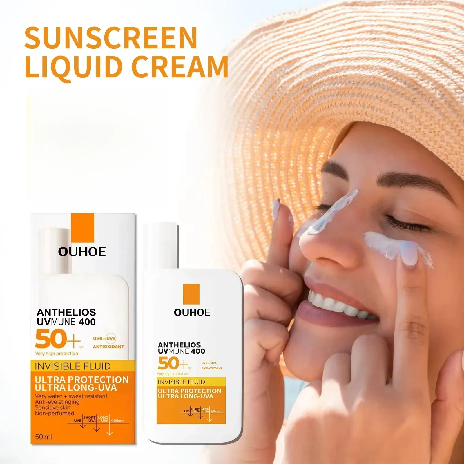 Face Sunscreen Ultra SPF50+ Body Sunscreen Anti-Imperfection Anti-Shine Invisible Fluid Waterproof tinted sunscreen