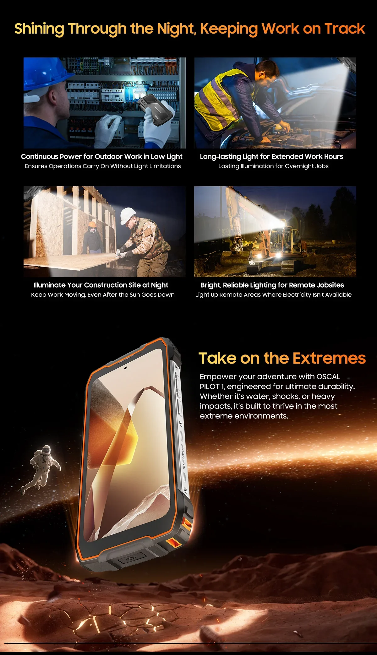 NEW Blackview OSCAL PILOT 1 Rugged Smartphone Android 14 6GB RAM 256GB ROM 15000mAh 50MP Camera Mobile Phone FM Fingerprint NFC