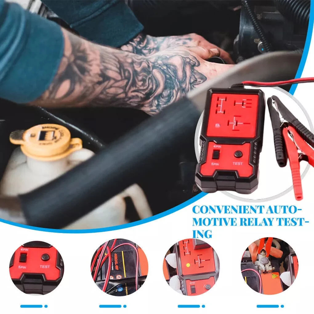 Universal Automotive Electronic Relay Tester Car Relay Tester 12V LED Indicator Light Car Battery Checker Car Accessories