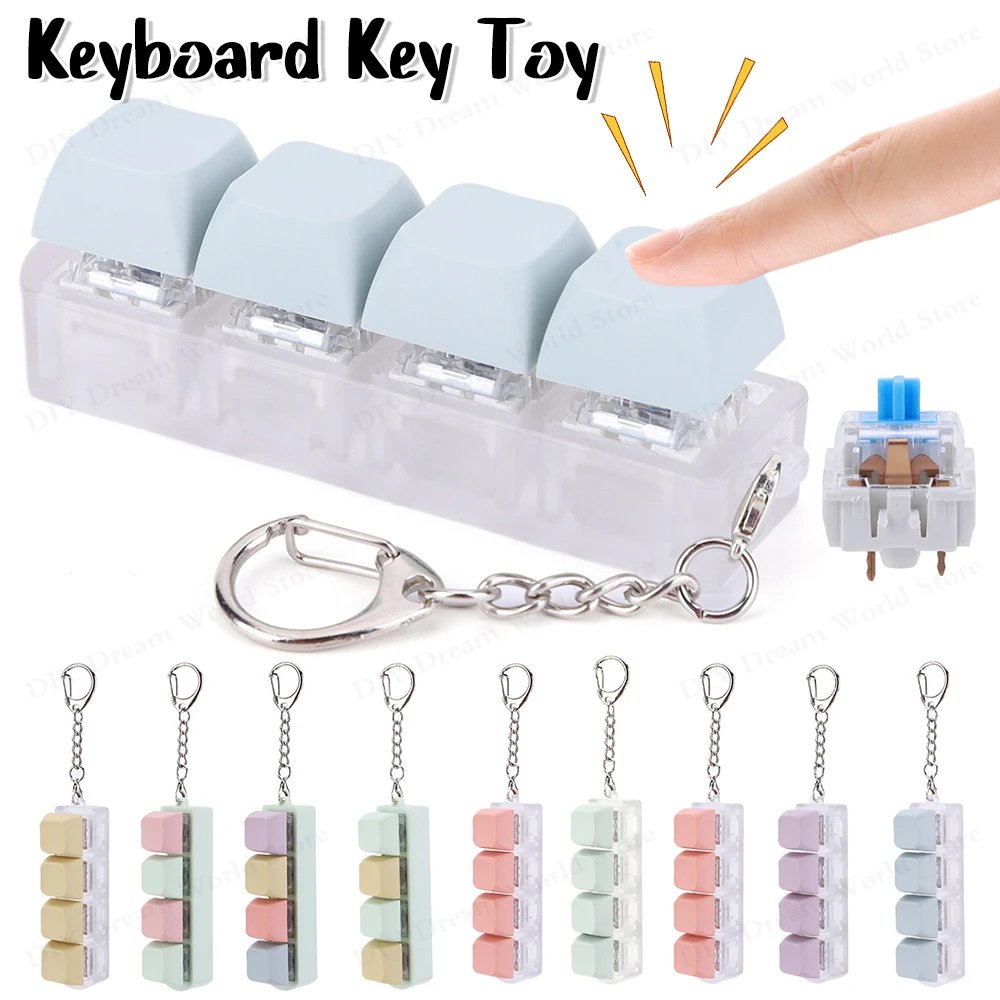 ABS Keyboard Key Toy Fidget Keychain for Stress Relief