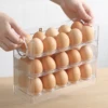 Refrigerator Egg Holder 3-Layer Flip Fridge Door Egg Storage Rack Tray Container Space Saver Egg Organizer Box Shelf for Kitchen 5