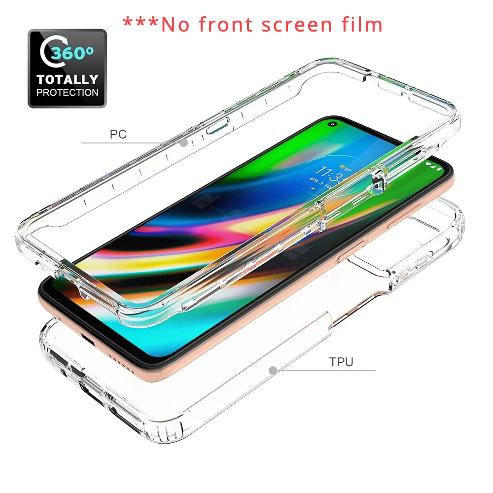 Candy Color Transparent Shockproof Hybrid Case - Dual Layer Protective Shell for Motorola Moto G Phones
