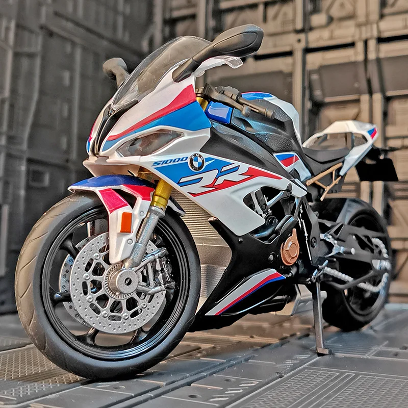 

Модель мотоцикла S1000RR, литая и игрушечная техника для мальчиков, подарок на день рождения, Коллекционная модель велосипеда со звуком светильник, масштаб 1:12