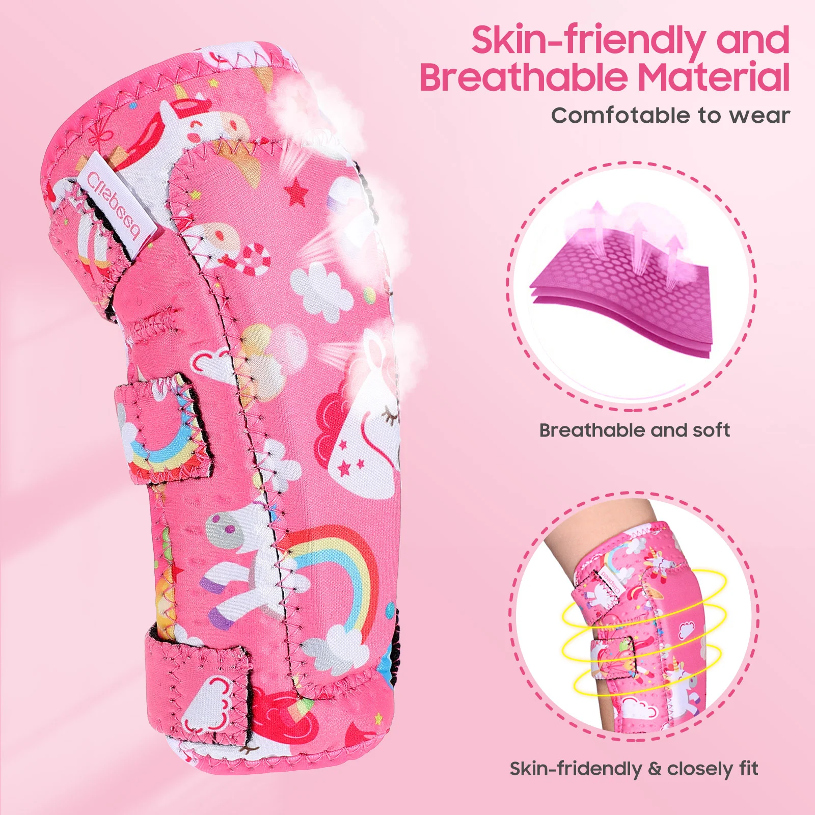 

Pads Knee Unicorn Kids And Elbow Pad Kneepads Hand Skating Wrist Rainbow Pink Toddler Girls Gear Protection Bike Set With