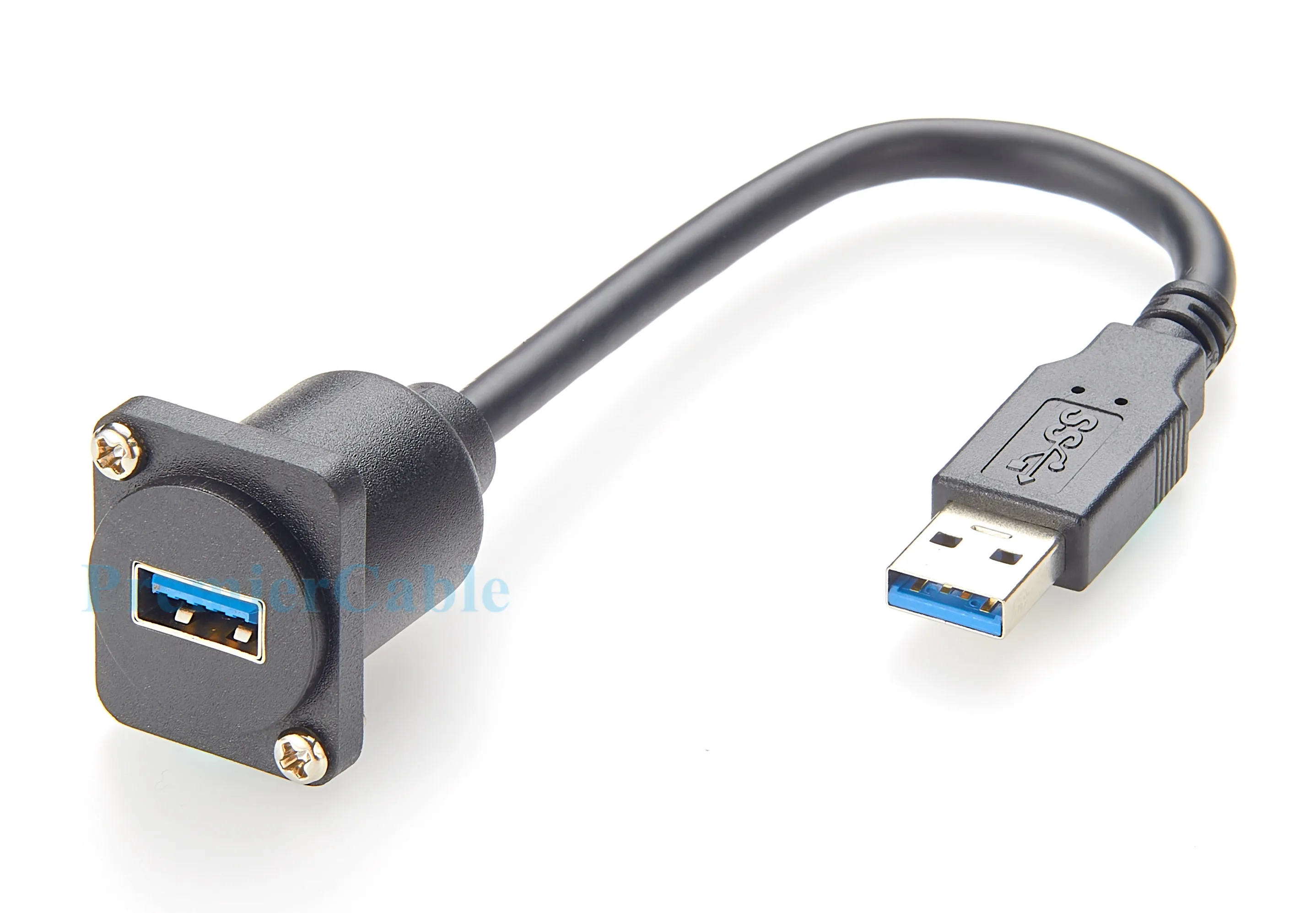 D-Typ USB 3.0 A Stecker auf Buchse Verlängerungskabel Flansch-Chassis-Panelmontage 5Gbps USB Typ A Lade- und Datenkabel für Drucker – Detail 2
