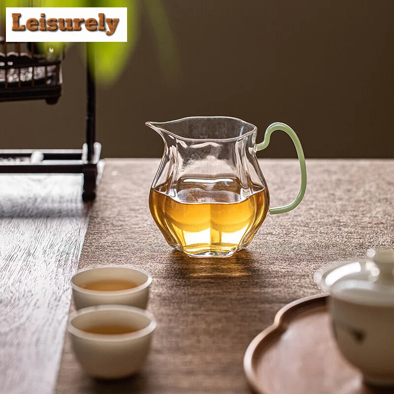 220ML High Borosilicate Glass Petal Ear Tea Pitcher Boutique Eagle Mouth  Sharing Pot Cha Hai Justice Cup Tea Items Accessories