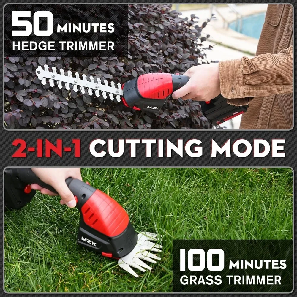 20V Cordless Hedge Trimmer,Handheld Grass Cutter, Hedge Shear for Garden, Lawn(2.0Ah Battery and Charger Included) 3