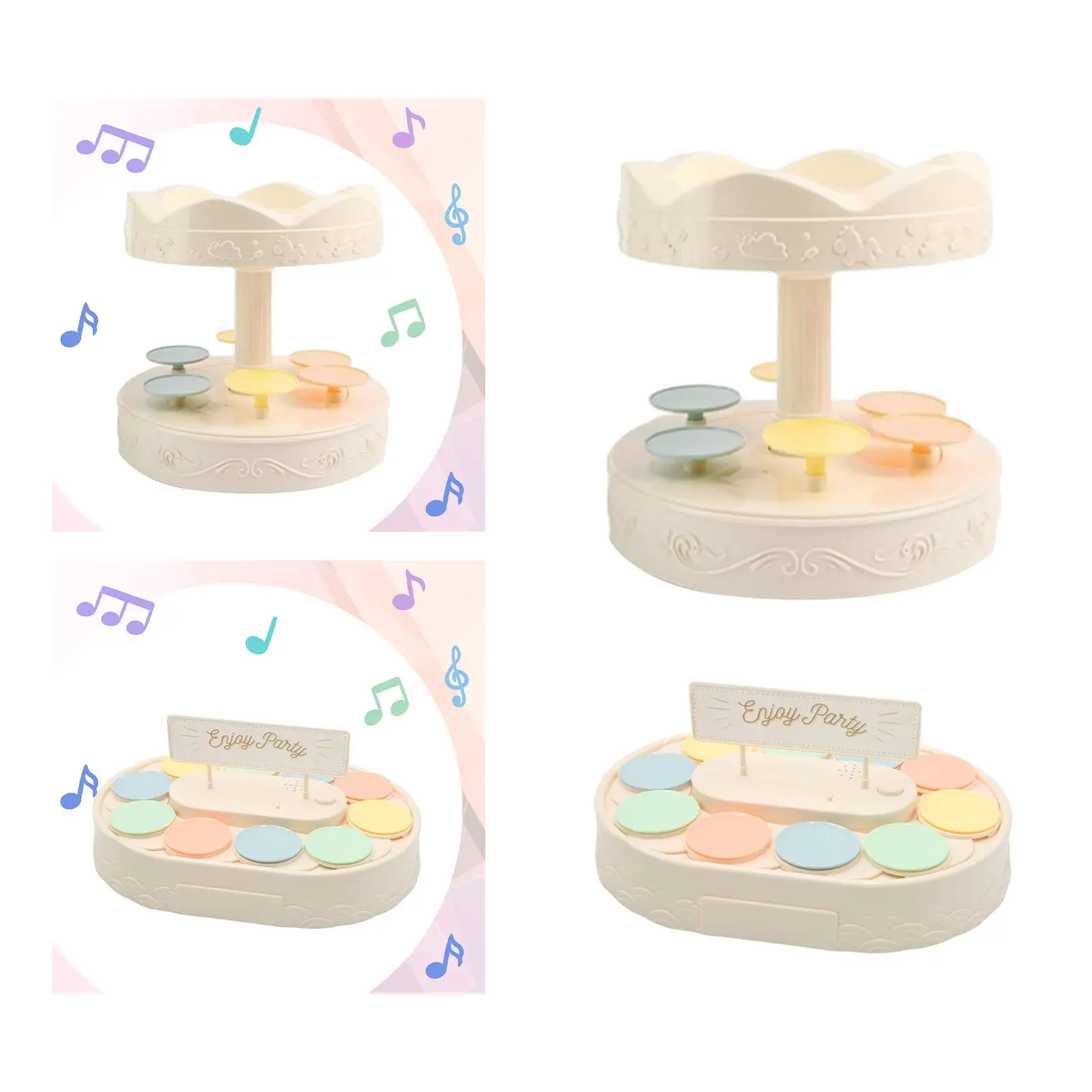Carousel Cupcake Holder with Serving Trays Automatic Rotating for Birthday