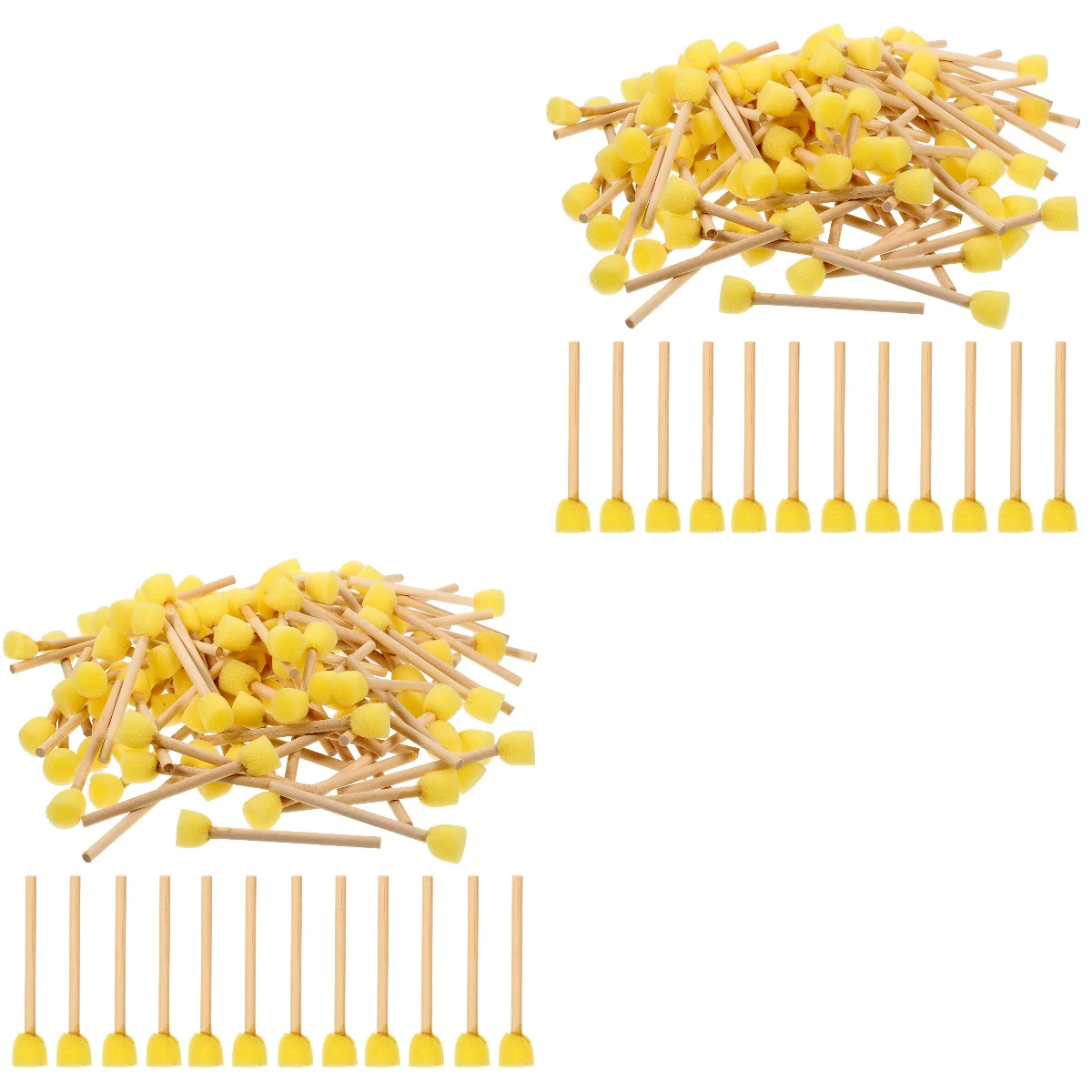 

200 Pcs Sponge Brush with Wooden Handle Paint Pen Drawing Toys Soft Tool