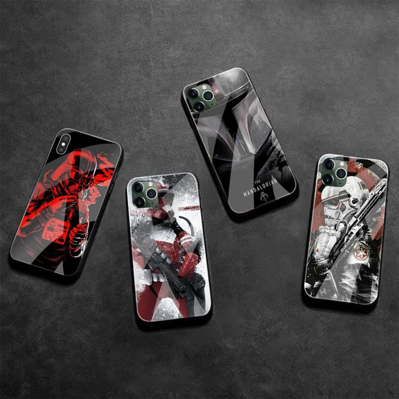 best iphone 13 pro case Star Wars Mandalorian Phone Case Tempered Glass For iPhone 13 12 Mini 11 Pro XR XS MAX 8 X 7 Plus SE 2020 cover case for iphone 13 pro 