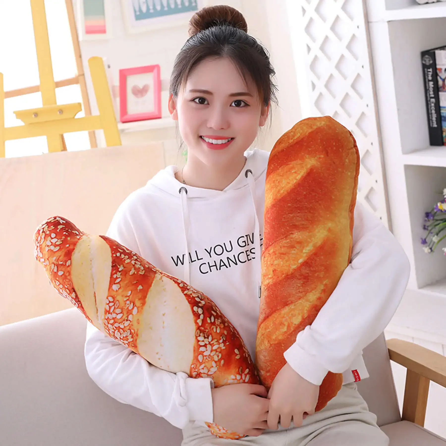 JBTP Simulational Bread Plush Pillow Creative Food Plush Toy Funny Fastfood Nap Pillow Cushion Home Decor Kids Toy Birthday Gift 5