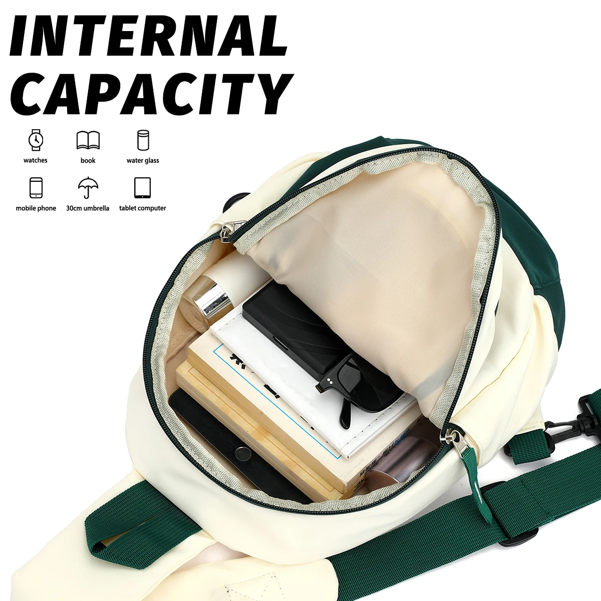 Men's Crossbody Bag, Lightweight Outdoor Travel Portable Bag, Single Shoulder Chest Bag, Women's Large Capacity Backpack, Couple's Cycling and Hiking Bag