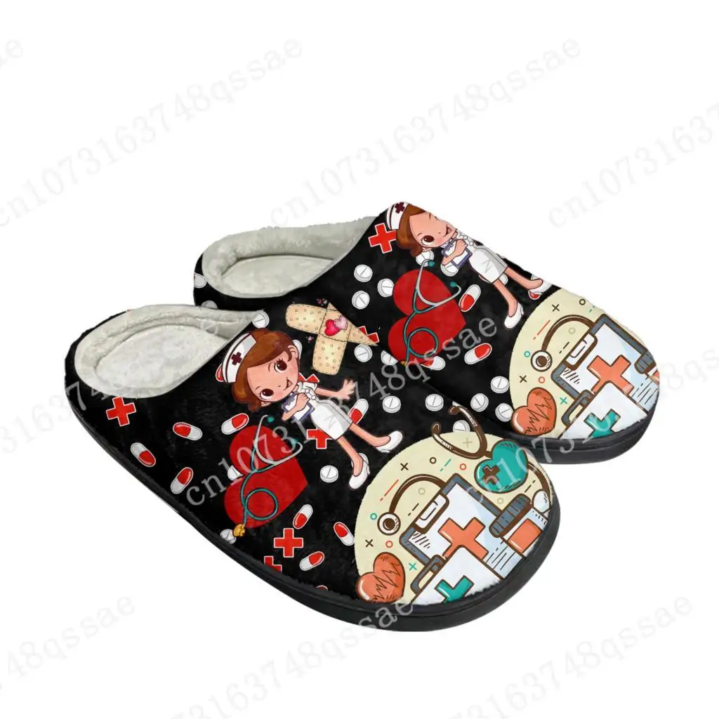 

Симпатичные Мультяшные медсестринские медицинские домашние хлопковые тапочки для мужчин и женщин плюшевая обувь для спальни сохраняющие тепло тапочки на заказ