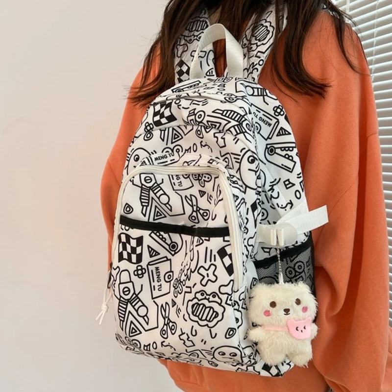 

Women Leisure Backpacks Teenages Casual Daypack Novelty-Graffiti Backpack Students School Backpack Girls Laptop Rucksack