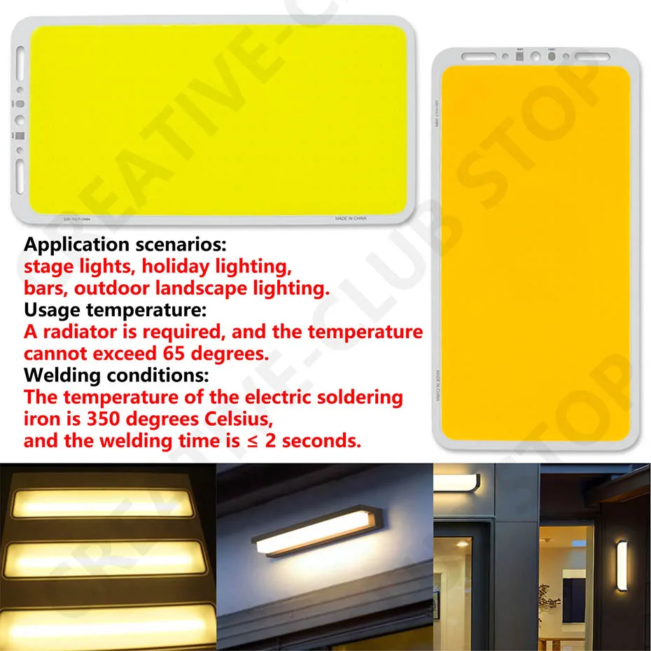 LED-Panel-Licht, 5000 lm, ultrahell, warm, kaltweiß, DC12 V, 100 W, COB-Platine, DIY für Auto, Licht, Arbeit, LED-Lampe, Zuhause, Glühbirne, Bar, LED-Streifen – Detail 5