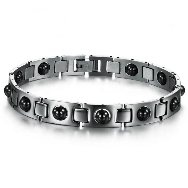 Custom  Hoonni Customized Professional Magnetic Health Energy Bracelet Hematite Stainless Steel Bracelet For Arthritic