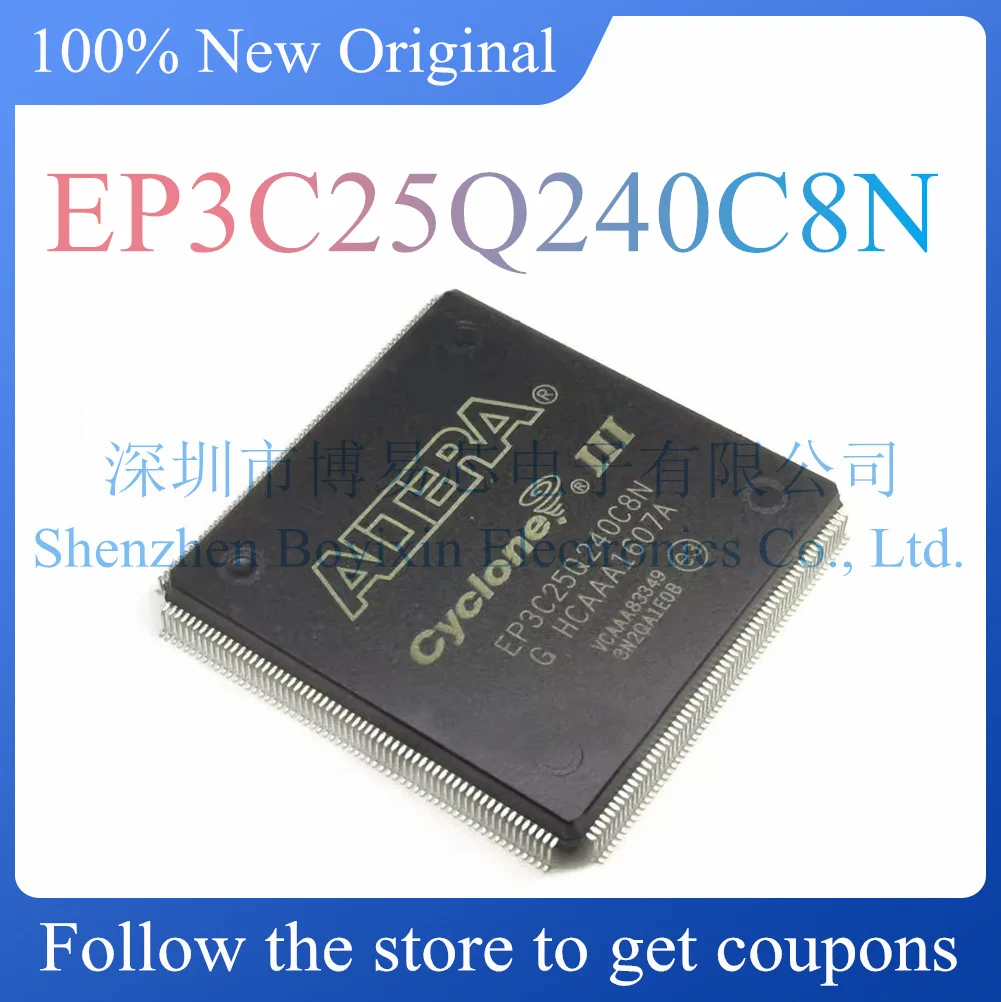 

NEW EP3C25Q240C8N.Original and genuine embedded programmable logic device (CPLD/FPGA) chip. Package PQFP-240