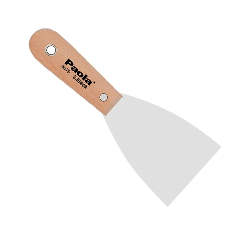 Paola wood handle putty knife 3-inch stainless steel scraper cleaning scraper 5