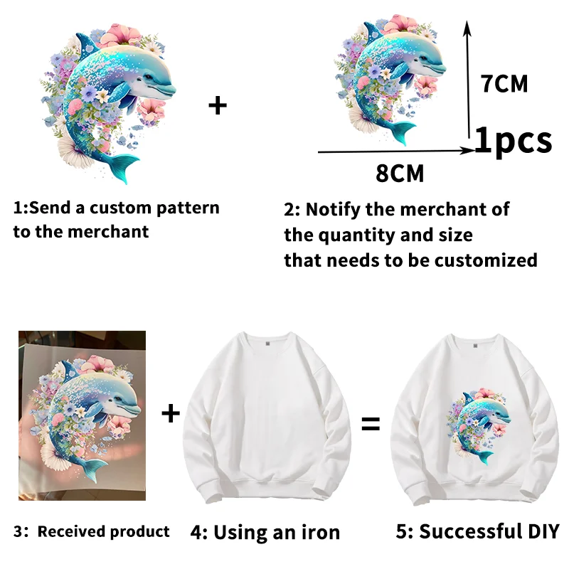 DIY Iron On Transfers Heat Transfer DTF Colorful Patch for Clothes