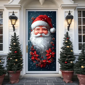 Christmas Santa Claus Door Flag 1