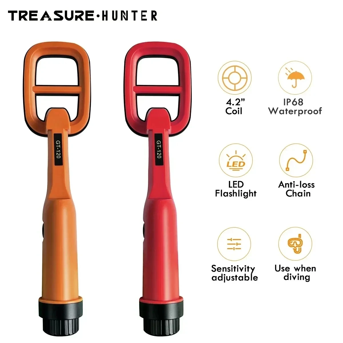 GT120 Handheld Waterproof Diving Metal Detector Pinpointer 1