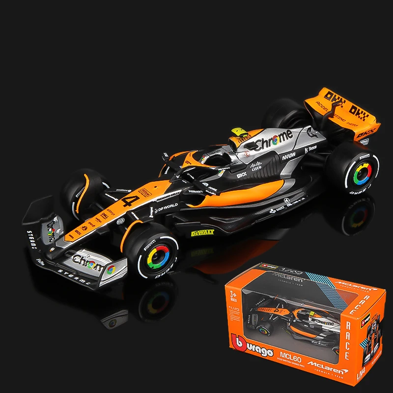 Bbugo 1:43 2023 McLaren F1 모델 MCL60 레이싱 합금 자동차 장난감 4    랜도 노리스 81    오스카 피아스트리 선물 컬렉션