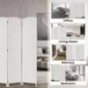 Rose Home Fashion Room Divider, 6 Ft Tall Room Dividers And Folding Privacy Screens, 16In Privacy Screen 8 Panel White Space 3
