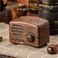 BT01 Retro Bluetooth5.0 Speaker Wooden Old Fashioned Classic Style Strong Bass Enhancement Loud Volume Sound Box With FM Radio 1