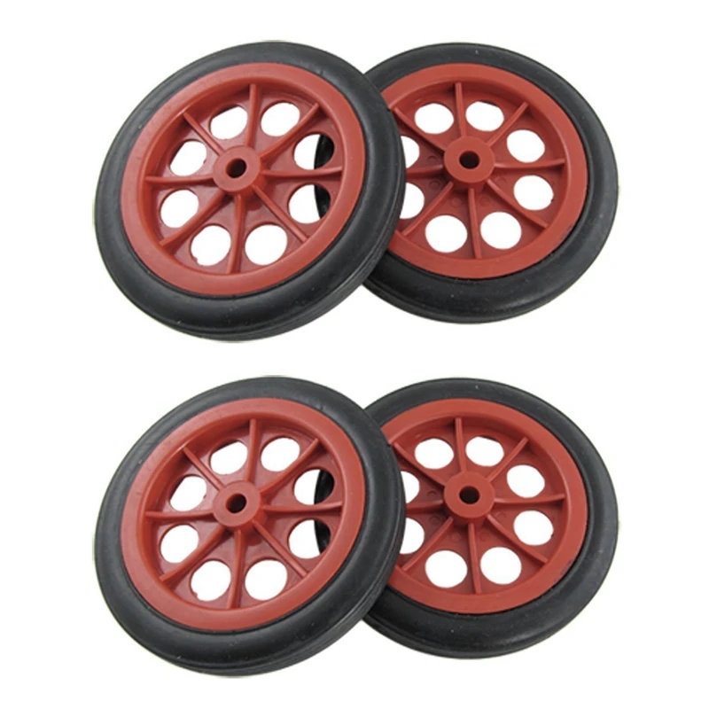 

4 Pcs Replaceable Shopping Basket Cart 4.4 Inch Wheels Red Black