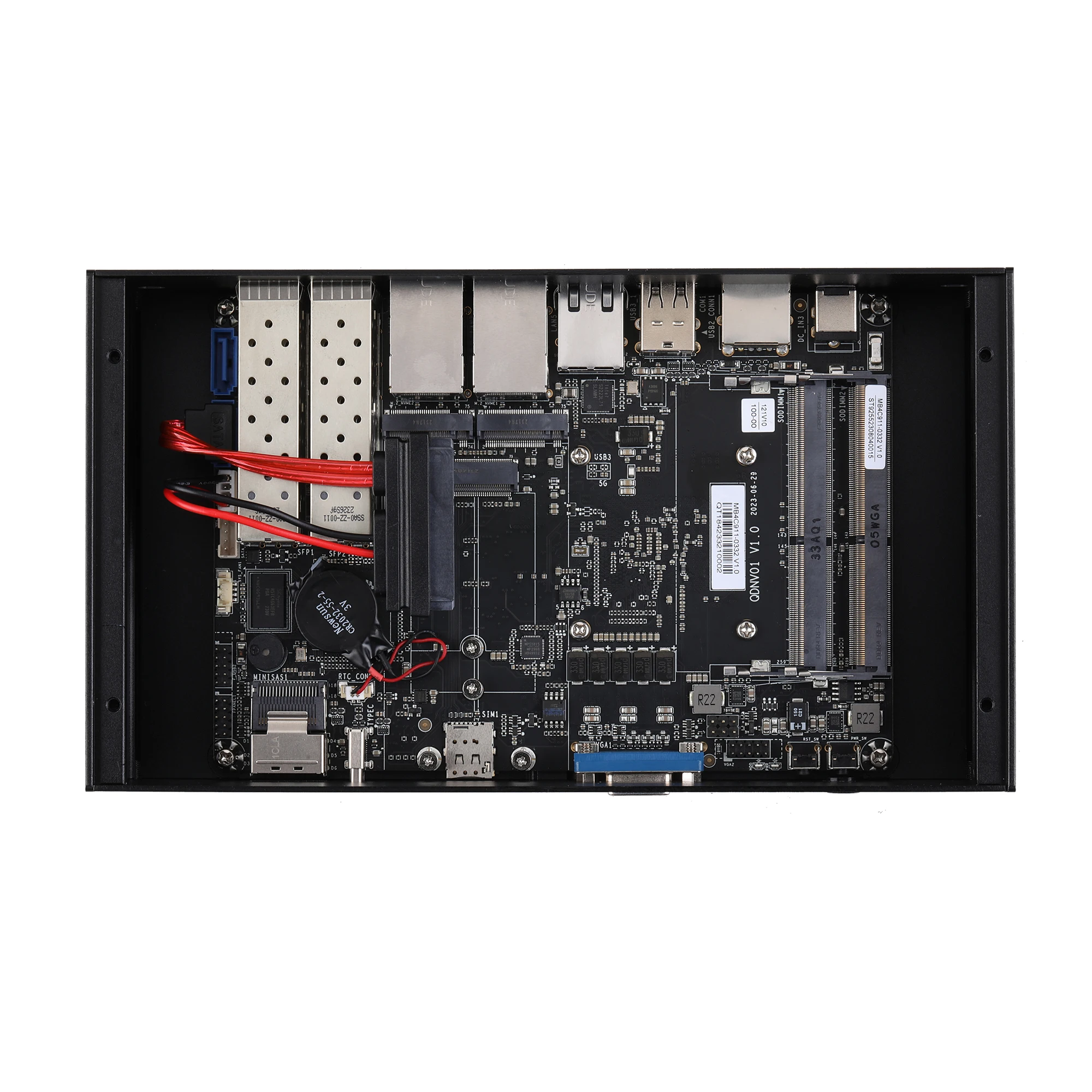 QOTOM Fanless Fileserver Router Mini PC Q20311G9 Q20321G9 Processor Atom C3338R C3558R AES-NI Firewall - 5x 2.5G LAN 4x SFP+ 5